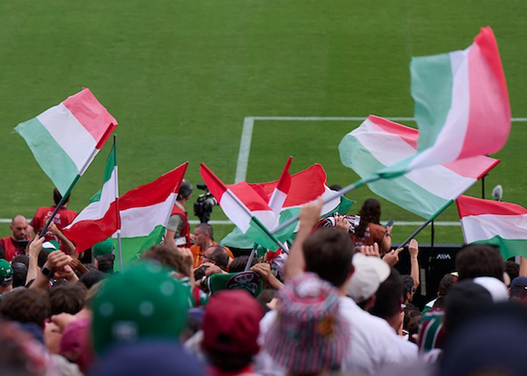 Fans rooting at the stands