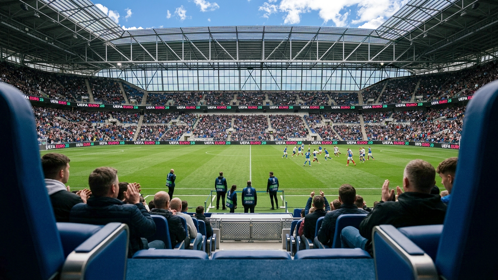 Centrally positioned stadium seating