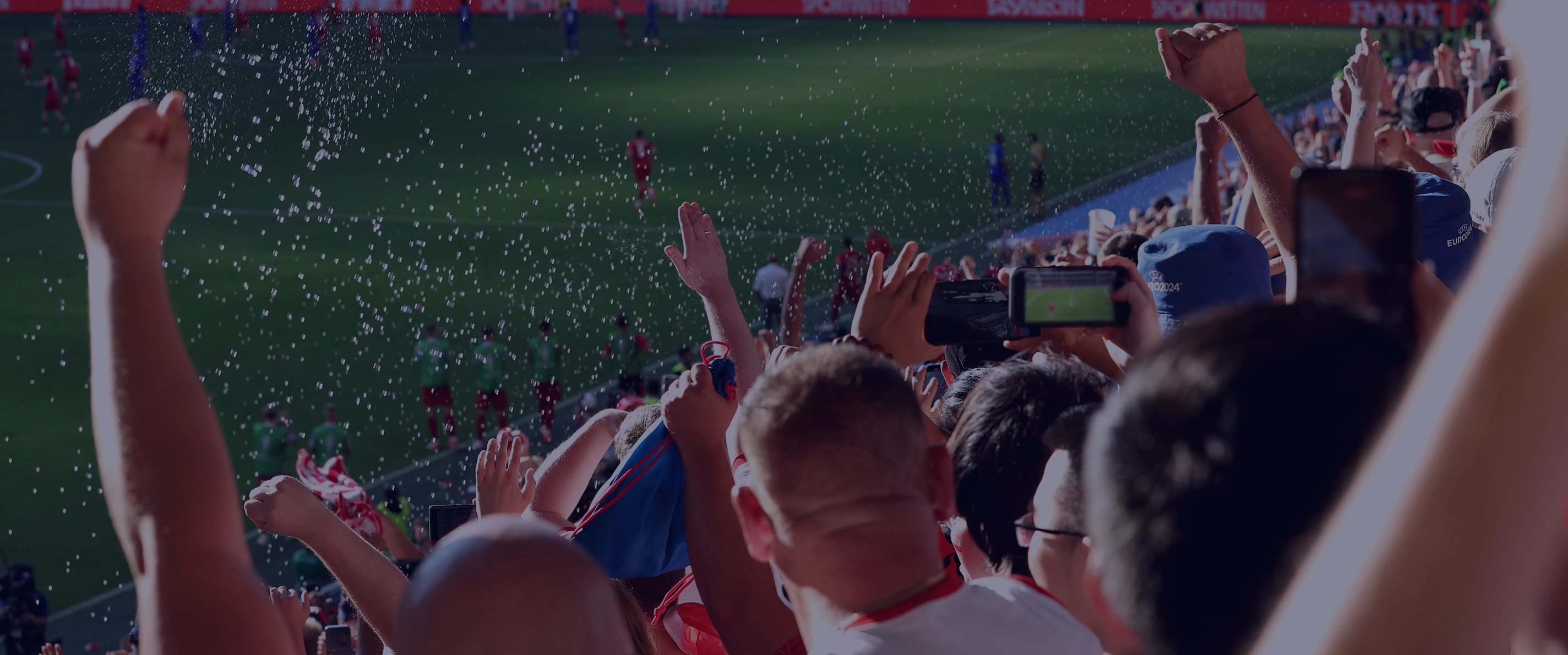 Fans rooting for their team at a stadium