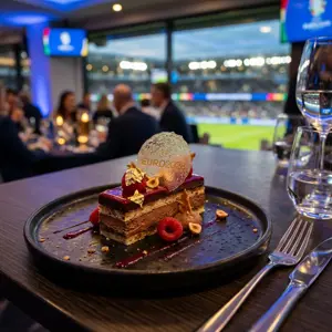 UEFA EURO 2028™ Dessert at the Hospitality area table