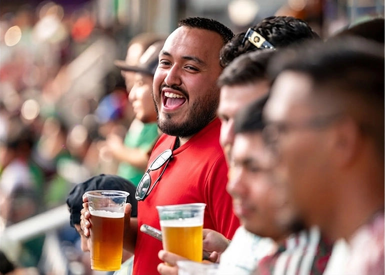 Fan rooting for their team